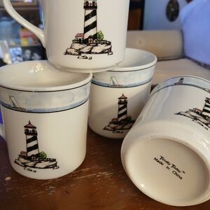 Lighthouse Design Ceramic Mug Set